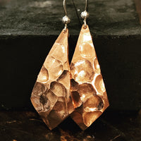 Hammer textured copper earrings