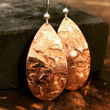 Teardrop copper earrings