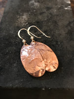 Teardrop copper earrings